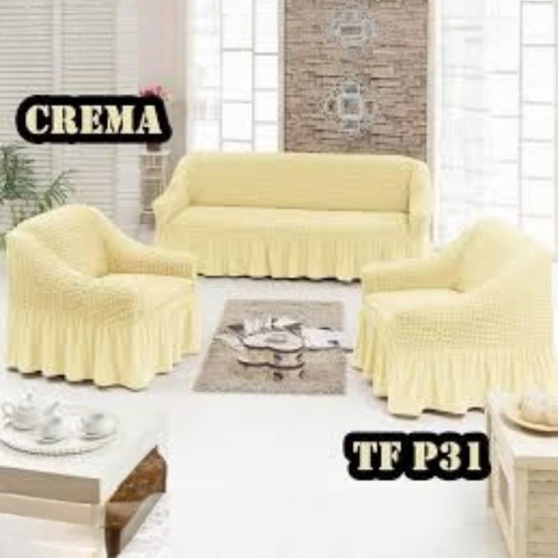 ANGELES DEL HOGAR - CUBRESILLONES FUNDAS PARA SOFA TURCOS JUEGO COMPLETO 3+1+1