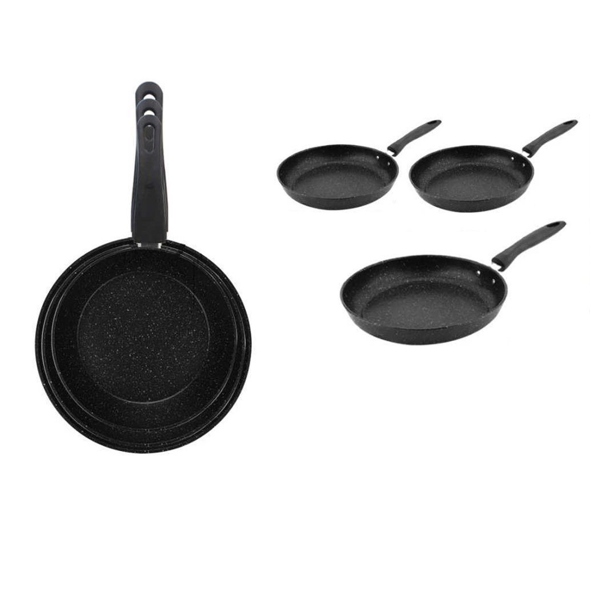 GENERICO - set 3 Sartenes  Aluminio 20/24/28cm