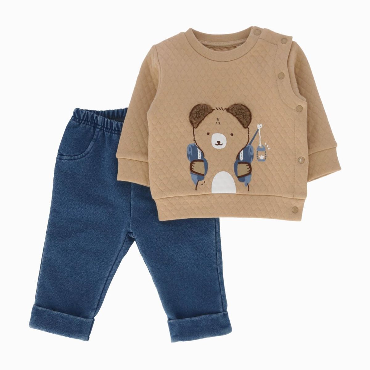 4KIDS - Conjunto recién nacido con osito cafe 4 Kids