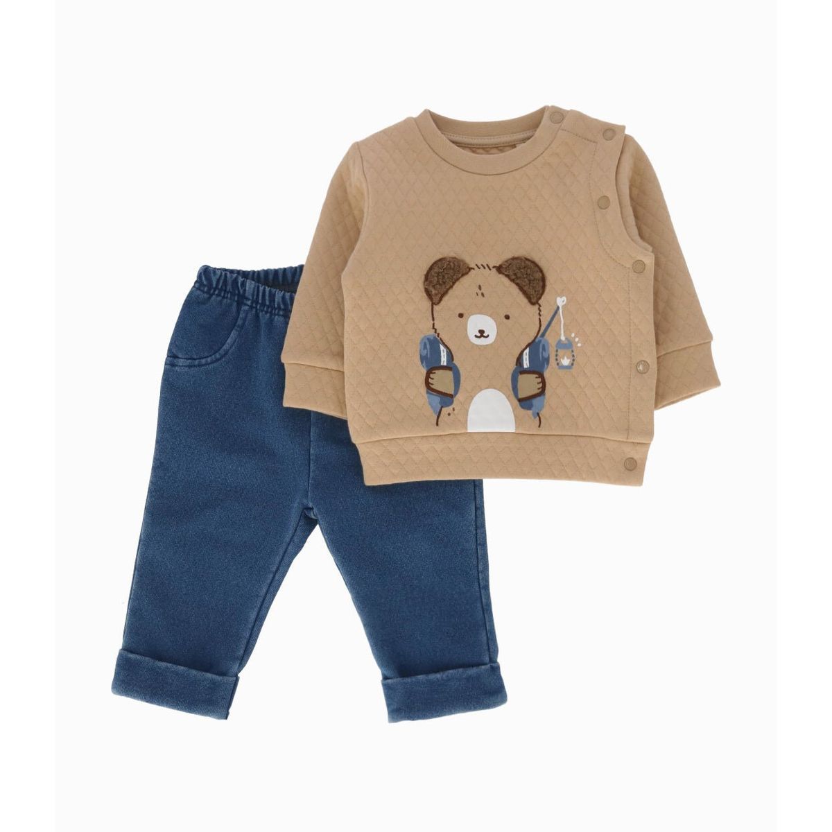 4KIDS - Conjunto recién nacido con osito cafe 4 Kids