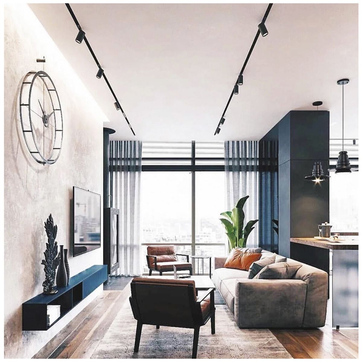 WANT - Foco Decorativo para Riel Monofásico GU10 Aquila II Negro