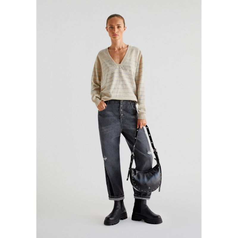 SCALPERS - Sweater Rayas Escote Cuadrado