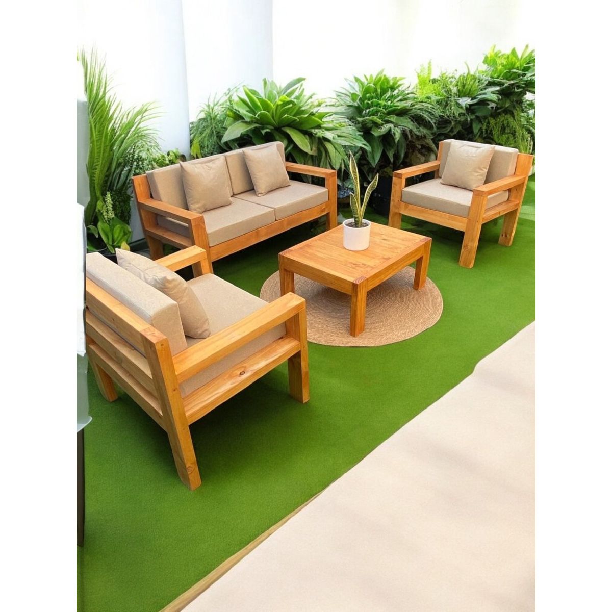 MIARUSTE - TERRAZA RÚSTICA MIARUSTE AMBAR 4 CUERPOS COLOR PALO ROSA/CRUDO