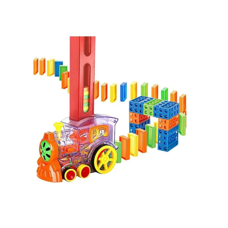 GENERICO - TREN DOMINÓ PARA NIÑOS JUEGO DE BLOQUES DE CONSTRUCCIÓN CF