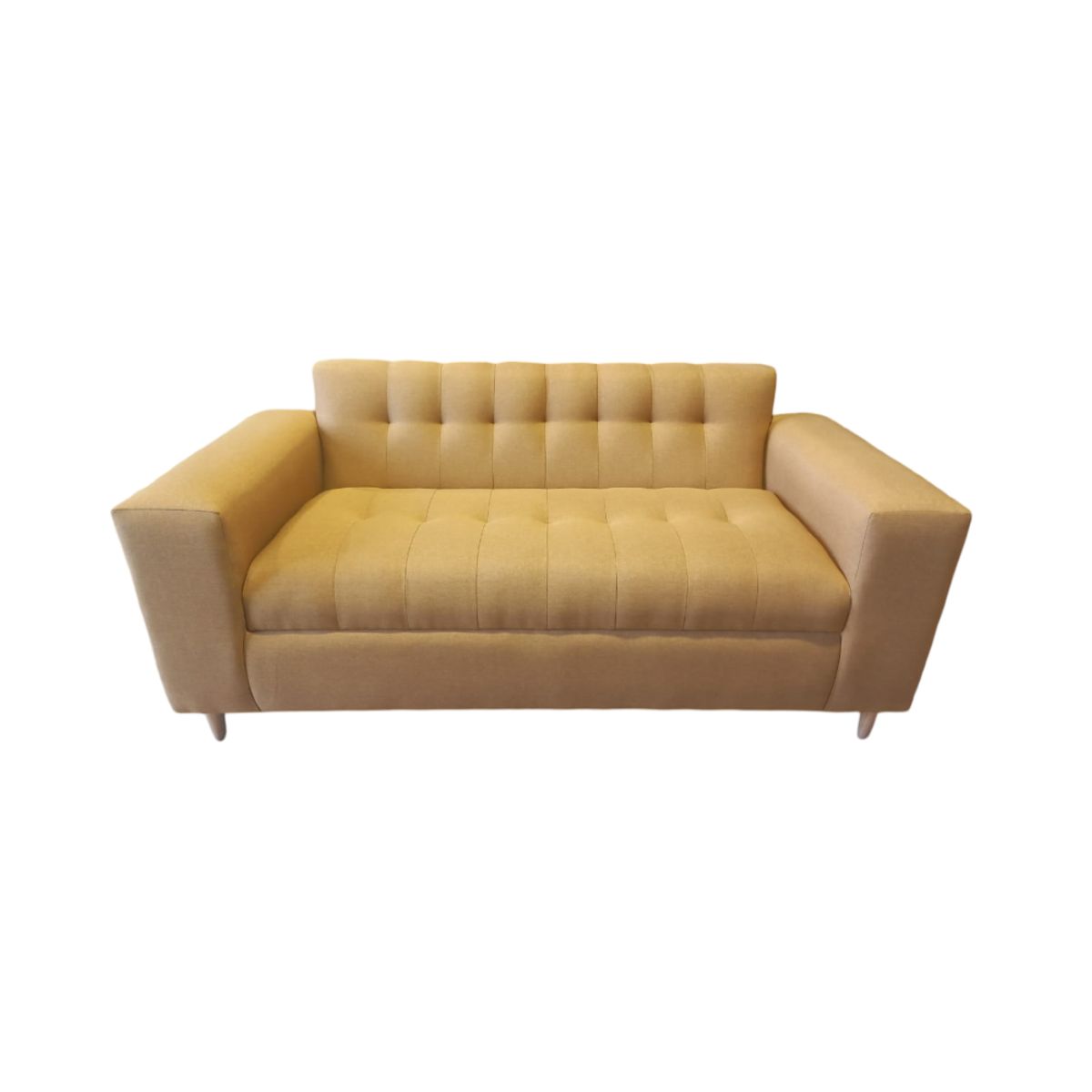 MUEBLES NEW - SOFA TRES CUERPOS MOSTAZA LINO