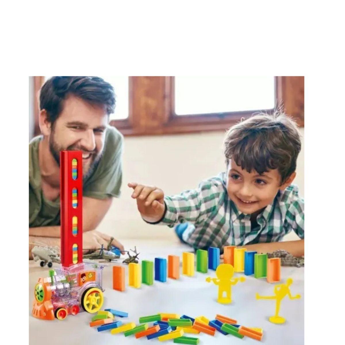 GENERICO - TREN DOMINÓ PARA NIÑOS JUEGO DE BLOQUES DE CONSTRUCCIÓN CF