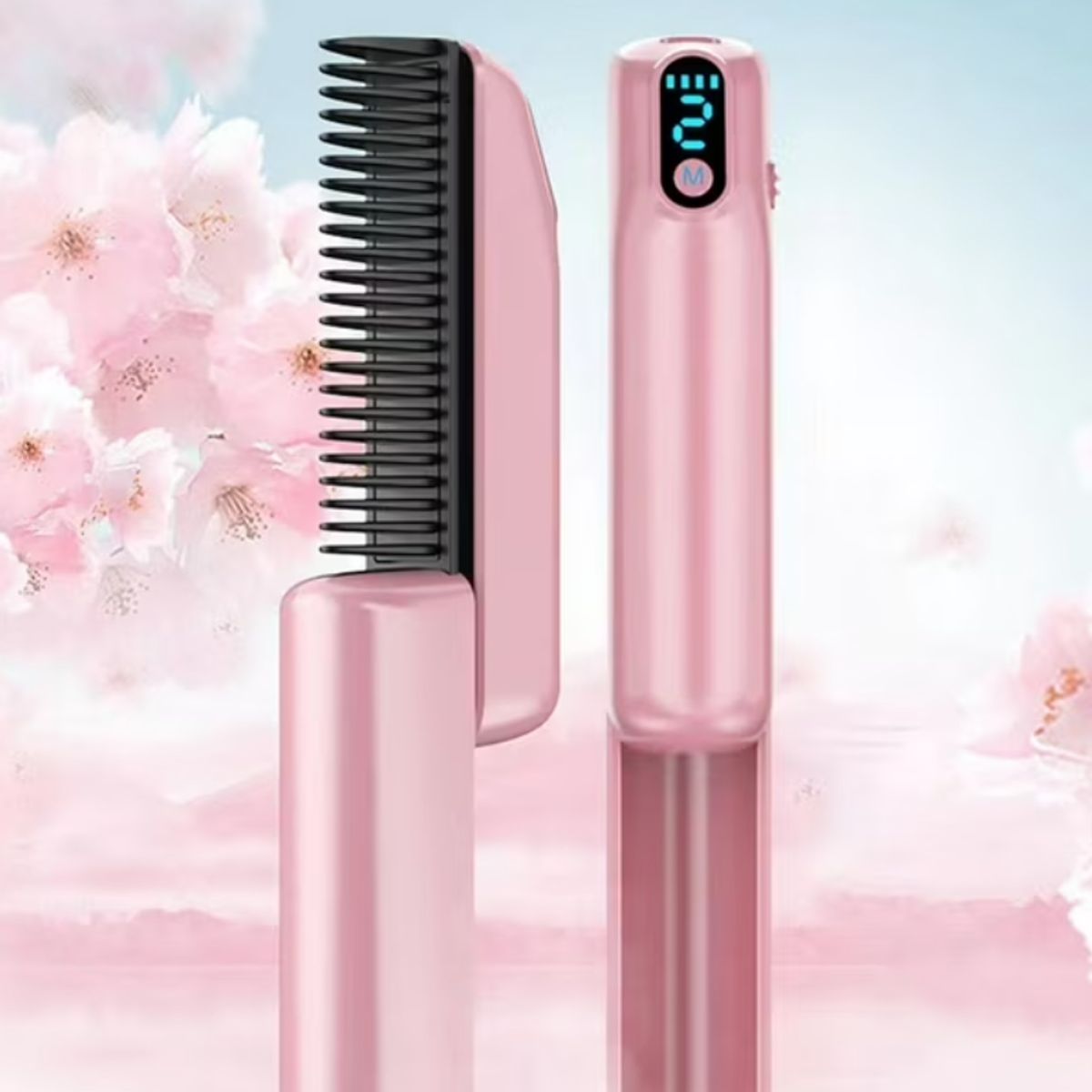 GENERICO - Peine De Alisador  Con Pantalla Led Calentamiento Rápido USB