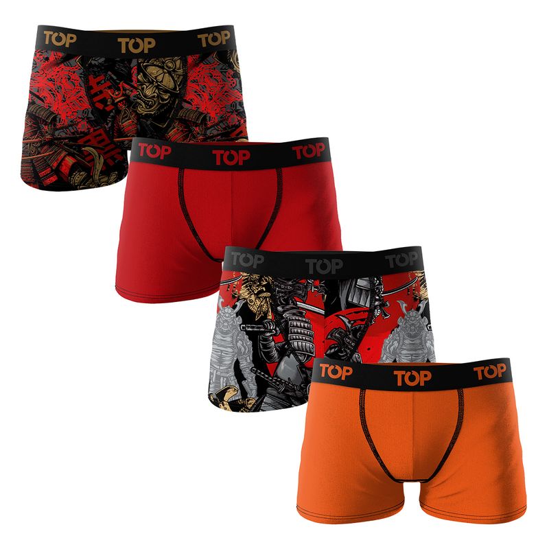 TOP - Bóxer Medio Niño Algodón Pack 4 Guerreros - Samurai C2 Top