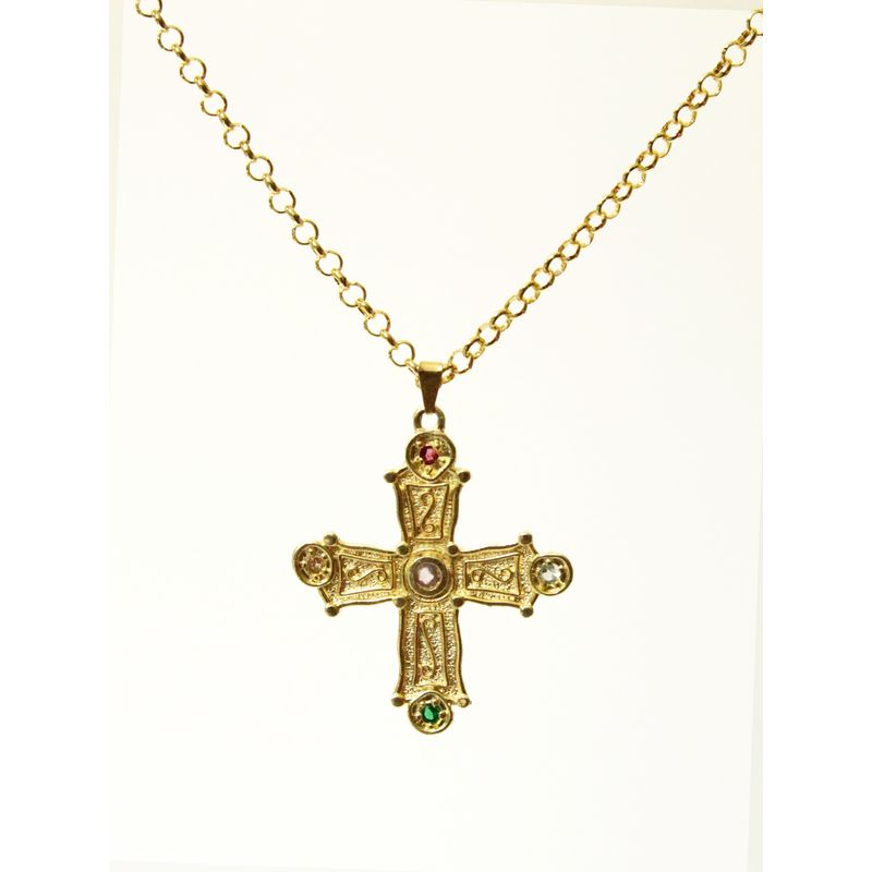 CANTARINA - Collar Oro Mujer Para Regalo Cruz pola - Cantarina Joyas