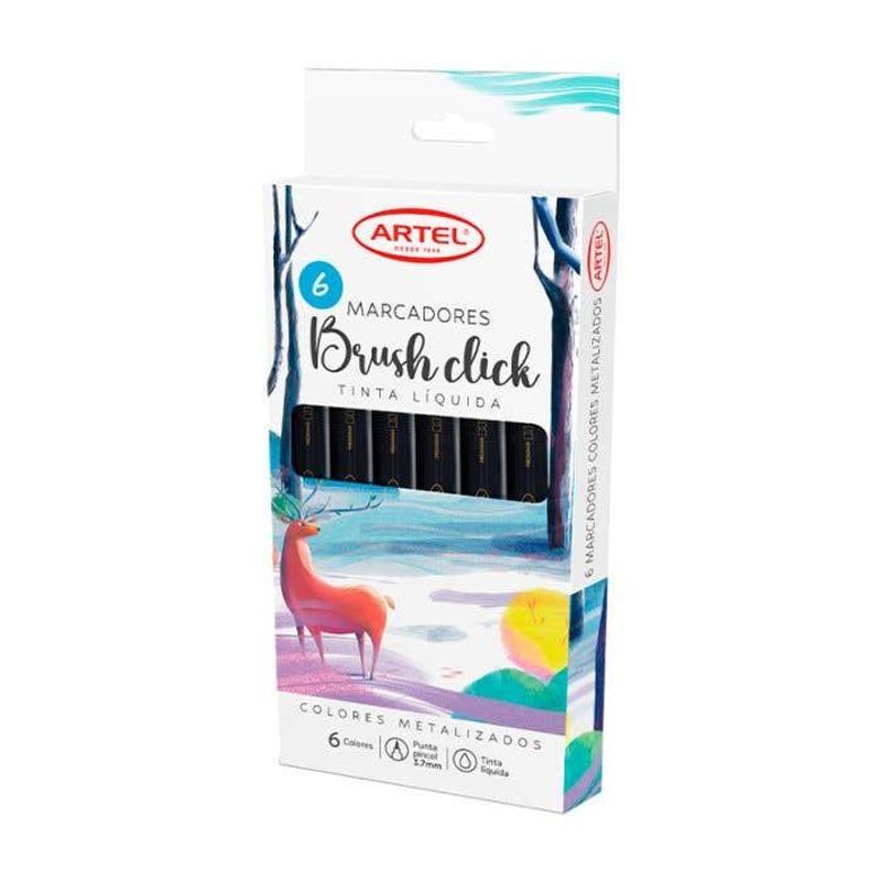 ARTEL - Est Marcadores Brush Click 6 Col Metali