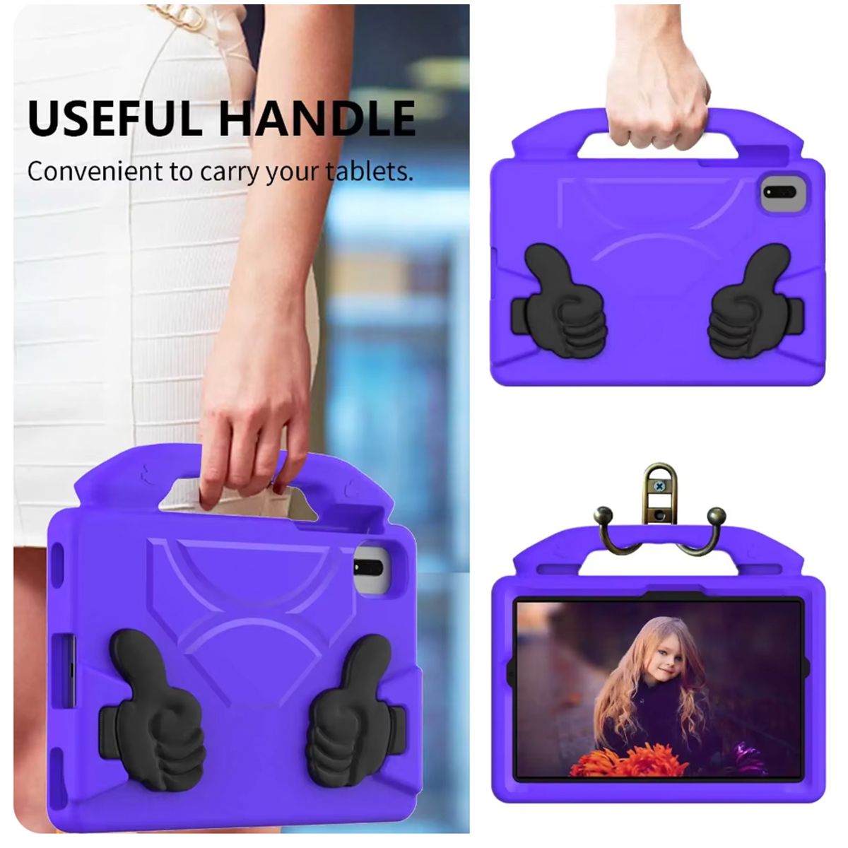 JOIGO - Carcasa Niños Anti Golpe Para Tablet Samsung A9 Plus Negro