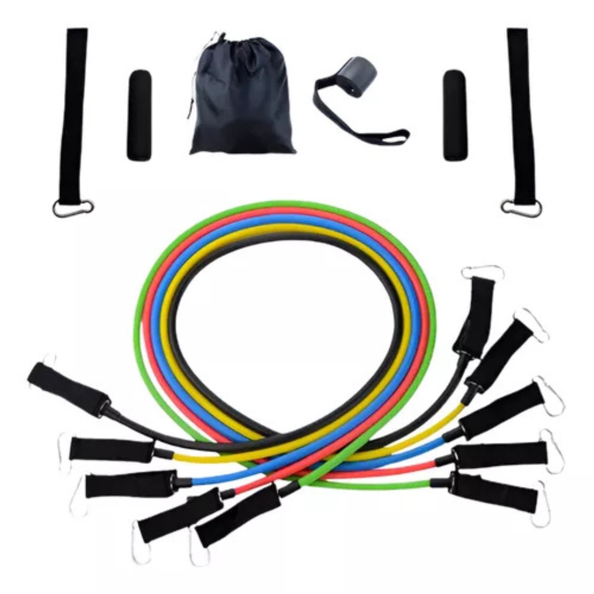 GENERICO - Bandas Fitness 5 Niveles con Accesorios para Entrenar Todo