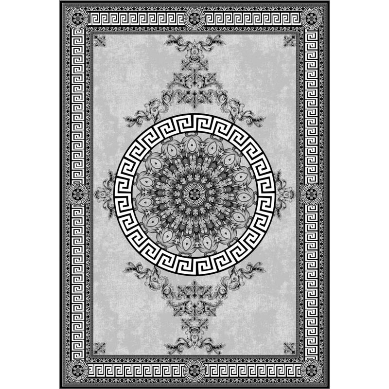 GENERICO - Alfombra Rectangular Antideslizante 180x200 diseño gris arabe