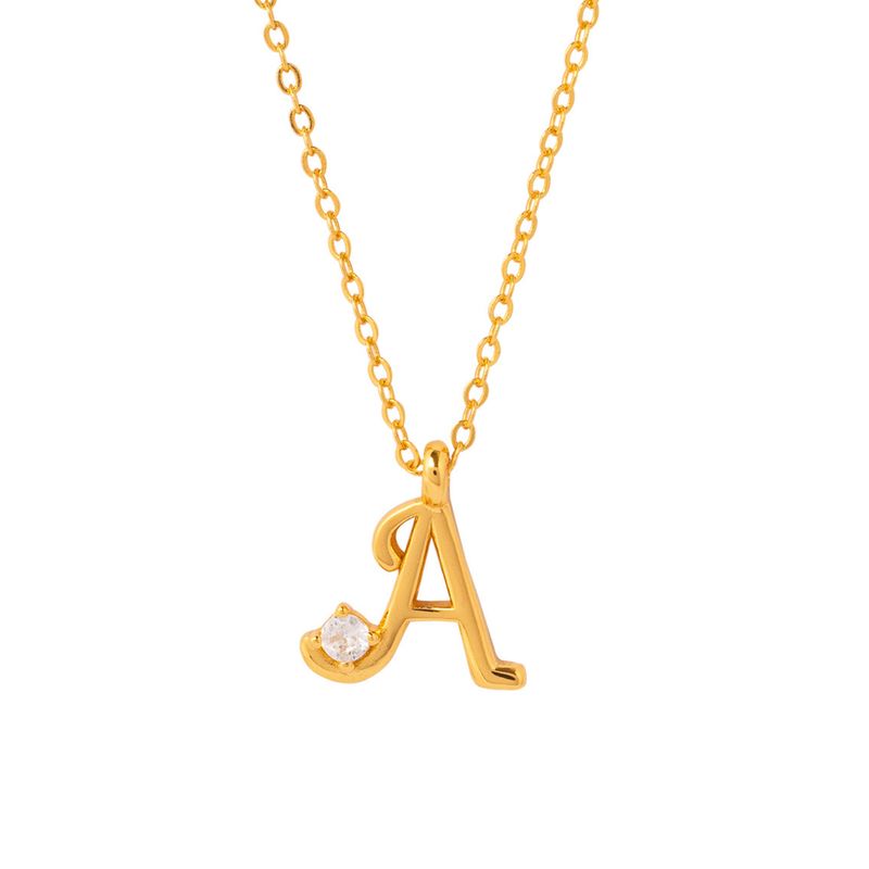 BOAZ JOYAS - COLLAR INICIAL LUCKY BAÑADO EN ORO A