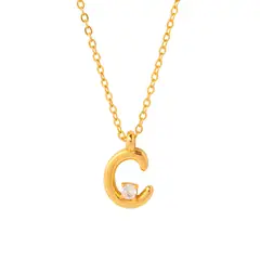 BOAZ JOYAS - COLLAR INICIAL LUCKY BAÑADO EN ORO C