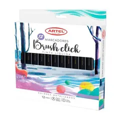 ARTEL - Est Marcadores Brush Click 12 Col Metal