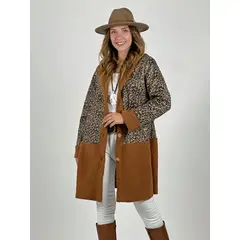 ENIGMATICA BOUTIQUE - Abrigo de Chiporro Mitad Print Gris