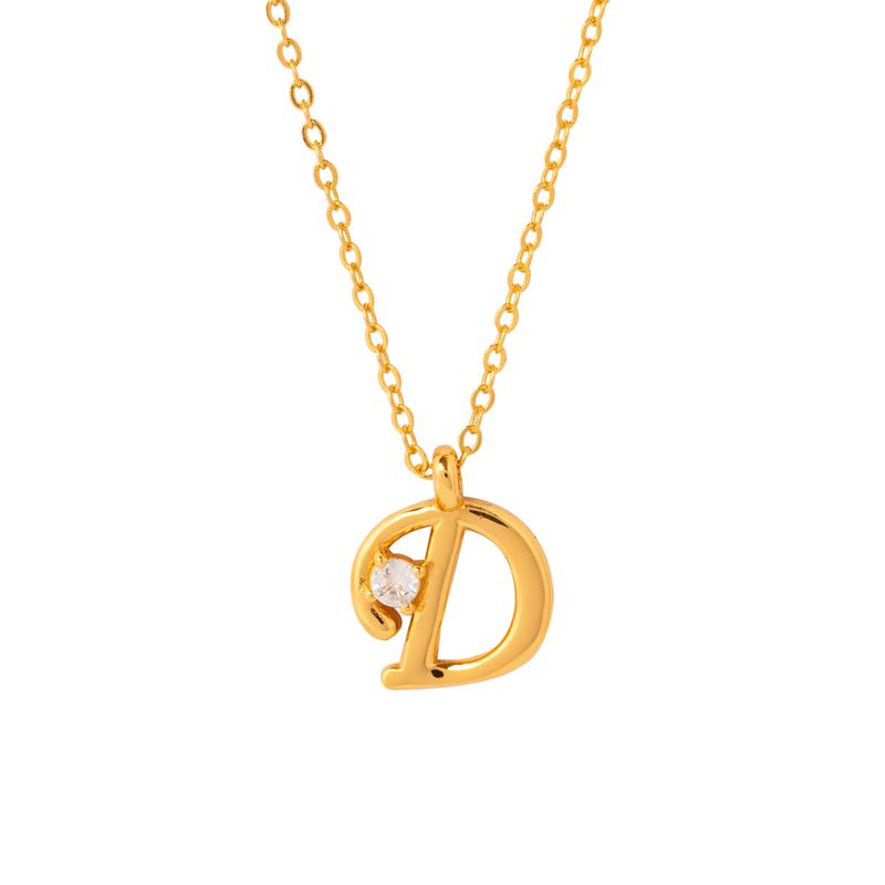 BOAZ JOYAS - COLLAR INICIAL LUCKY BAÑADO EN ORO D