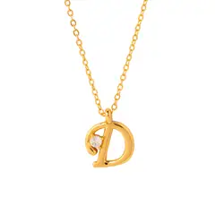 BOAZ JOYAS - COLLAR INICIAL LUCKY BAÑADO EN ORO D