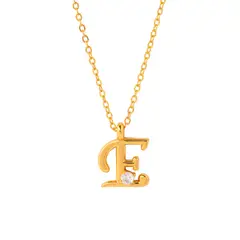 BOAZ JOYAS - COLLAR INICIAL LUCKY BAÑADO EN ORO E