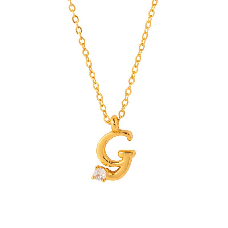 BOAZ JOYAS - COLLAR INICIAL LUCKY BAÑADA EN ORO G