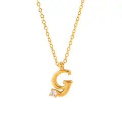 BOAZ JOYAS - COLLAR INICIAL LUCKY BAÑADA EN ORO G