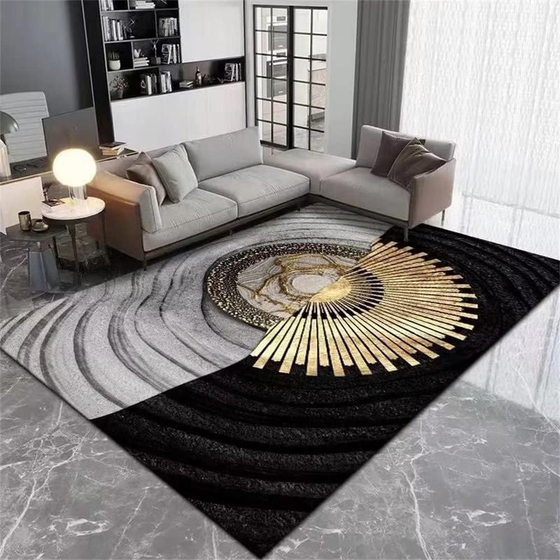 GENERICO - Alfombra Rectangular Antideslizante 180x200 diseño duocolor gris negro