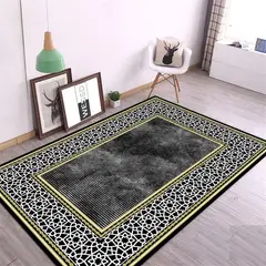 GENERICO - Alfombra Rectangular Antideslizante 200x240 diseño cuadro dorado