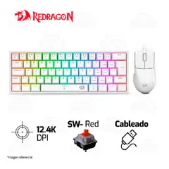 REDRAGON - Kit de Teclado y Mouse k617RGB SP M724 Blanco S143W