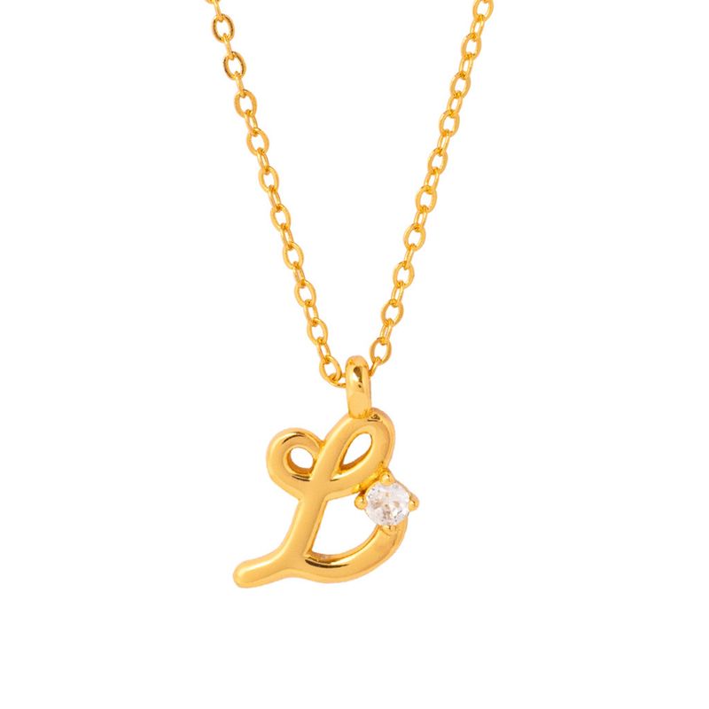 BOAZ JOYAS - COLLAR INICIAL LUCKY BAÑADO EN ORO L