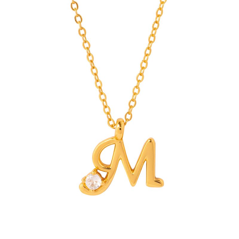 BOAZ JOYAS - COLLAR INICIAL LUCKY BAÑADO EN ORO M