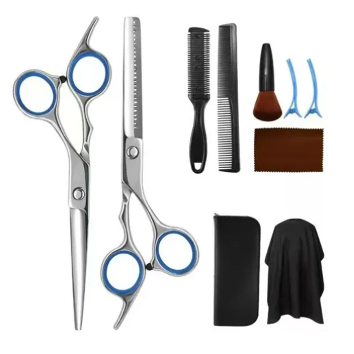 GENERICO - Kit De Tijeras Y Accesorios Para Peluquería 10 Unidadesv