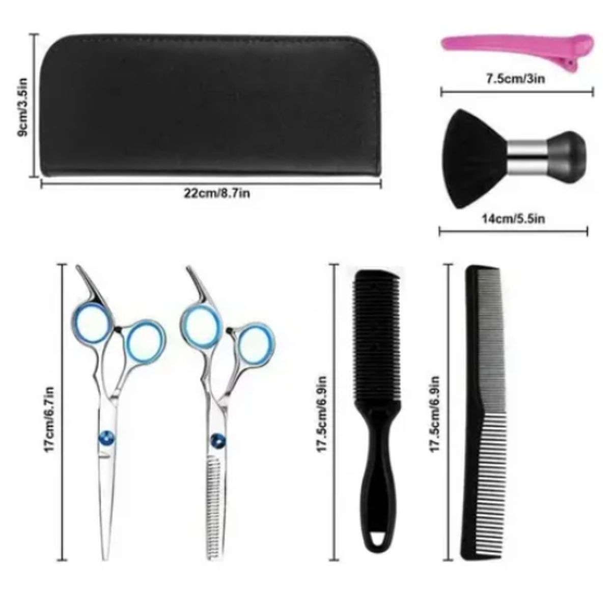 GENERICO - Kit De Tijeras Y Accesorios Para Peluquería 10 Unidadesv
