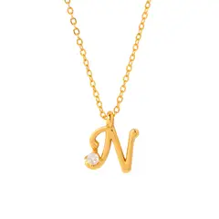 BOAZ JOYAS - COLLAR INICIAL LUCKY BAÑADO EN ORO N