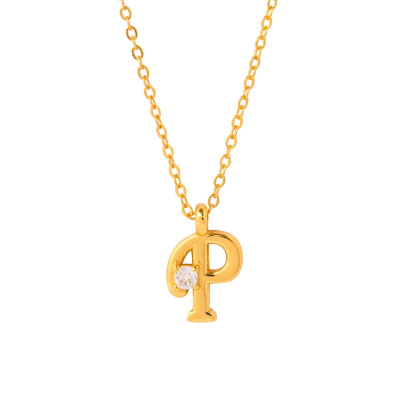 BOAZ JOYAS - COLLAR INICIAL LUCKY BAÑADO EN ORO P