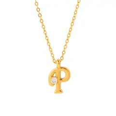 BOAZ JOYAS - COLLAR INICIAL LUCKY BAÑADO EN ORO P