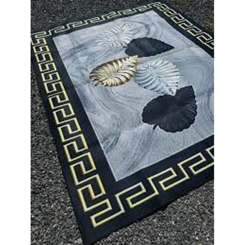 GENERICO - Alfombra Rectangular Antideslizante 200x240 diseño hojas