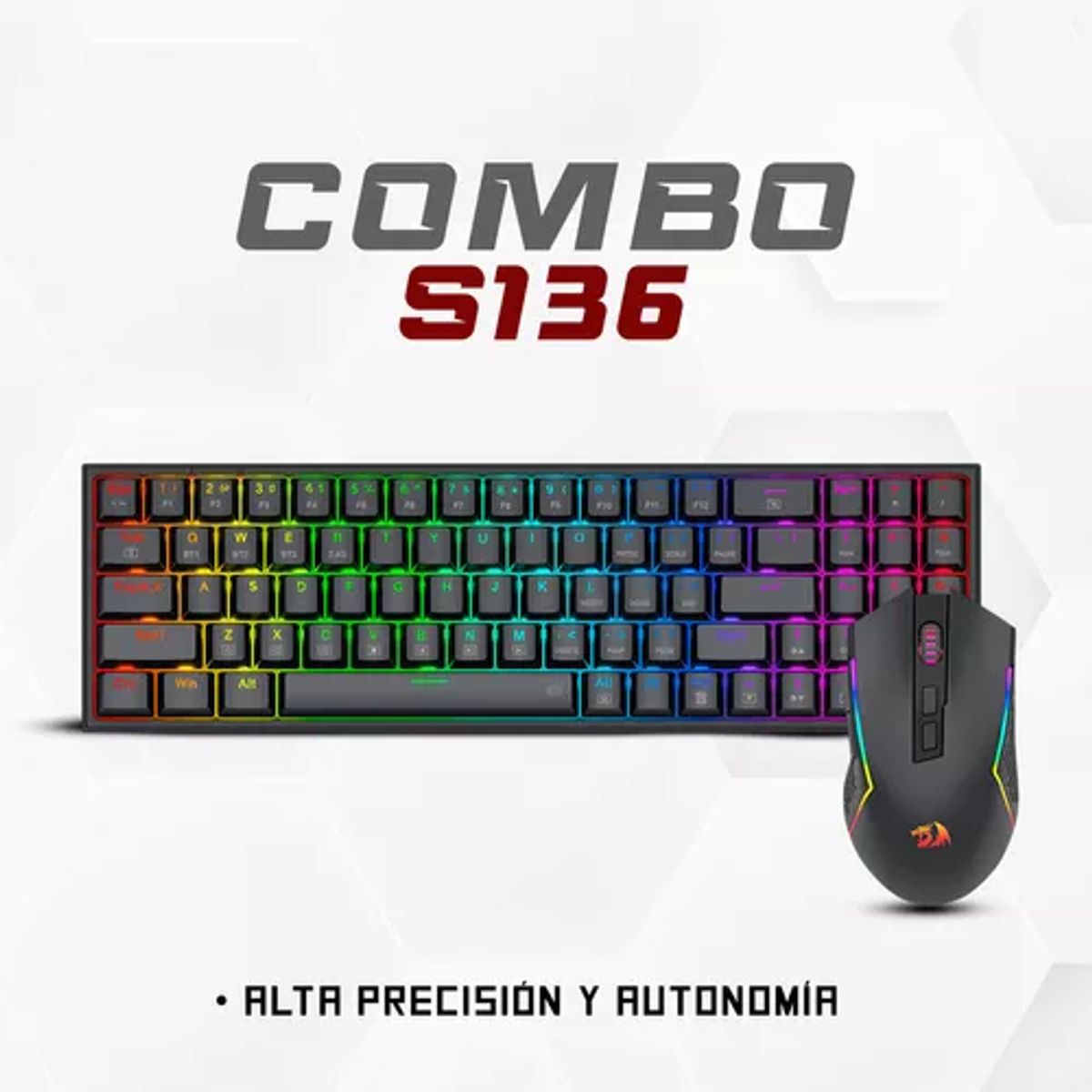 REDRAGON - Kit Gamer Teclado Y Mouse Redragon S136 Inalámbrico Sred