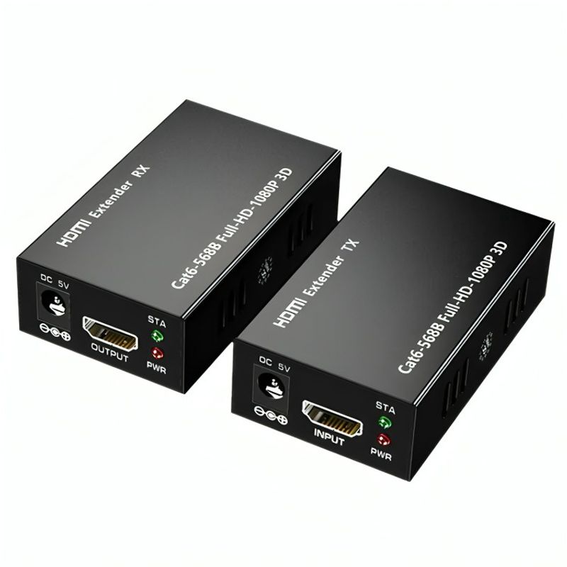 GENERICO - Extensor Video Audio Digital 60mts Hdmi Cable Red Utp Rj45
