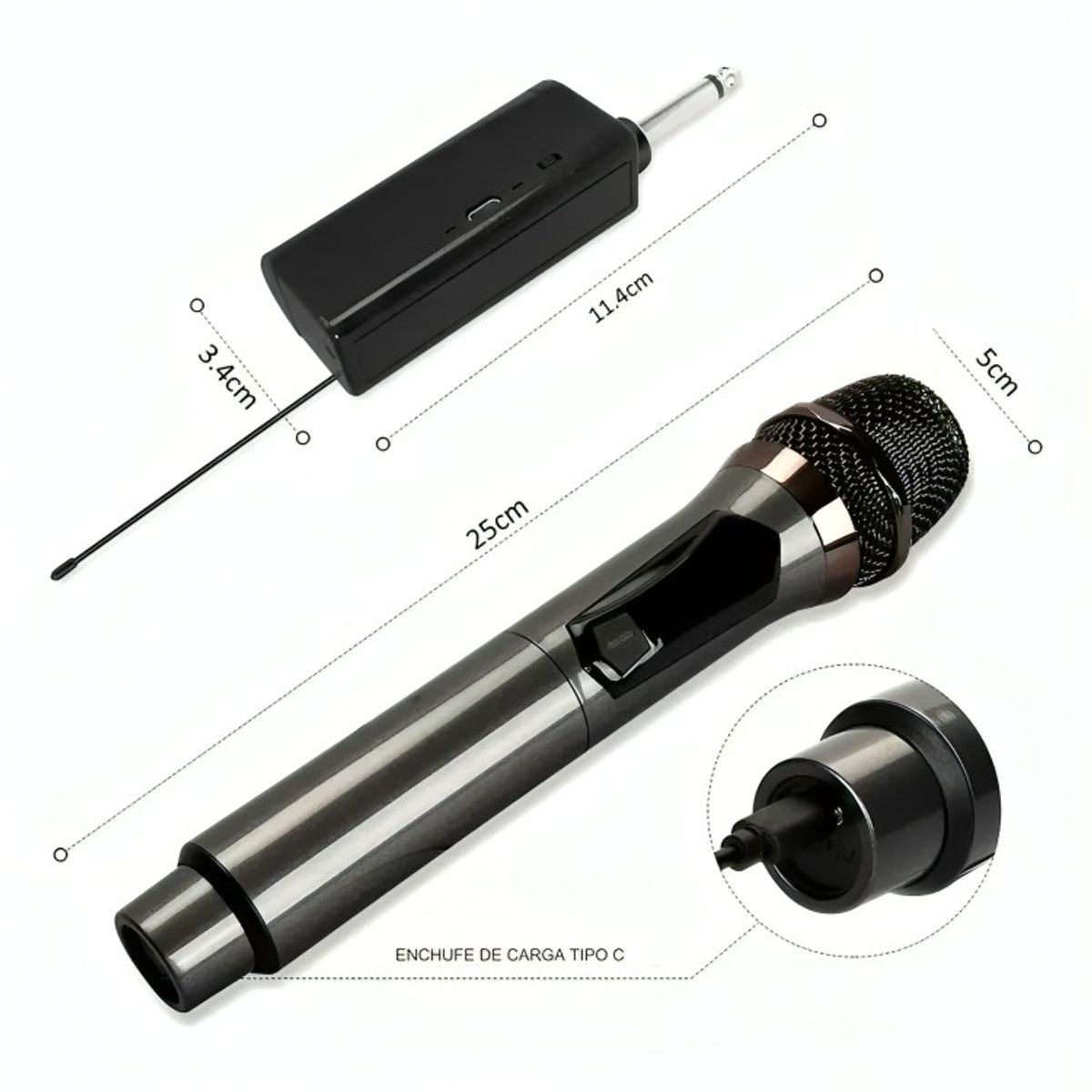 GENERICO - Micrófono Inalámbrico Profesional Karaoke Kit 2pcs