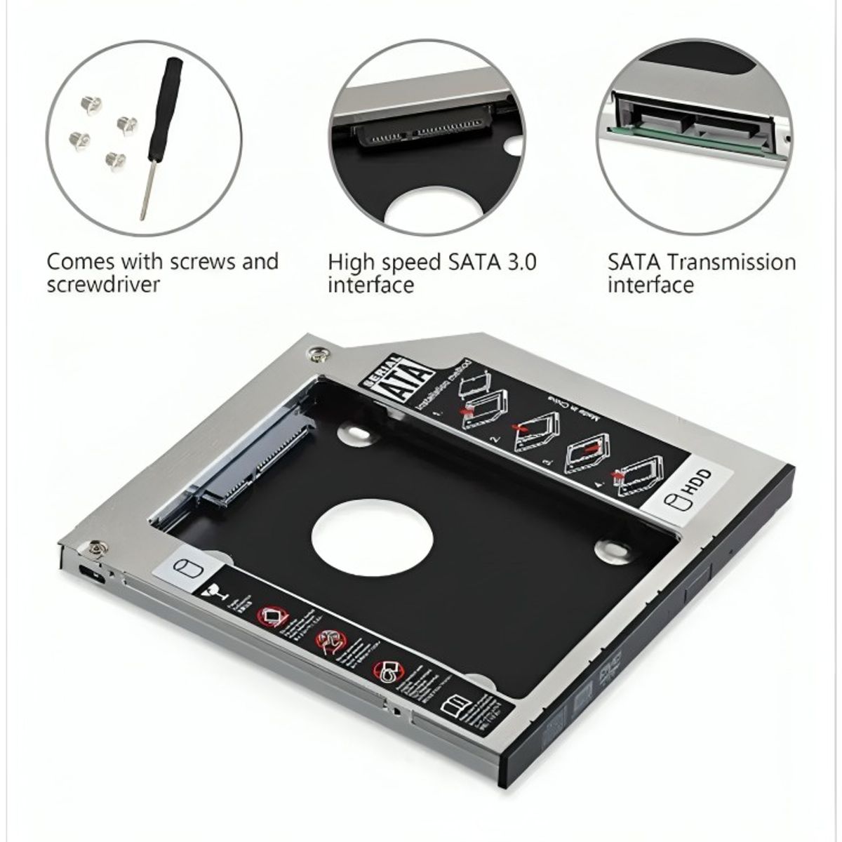 GENERICO - Caddy Adaptador 127mm Notebook Sata Hdd Ssd