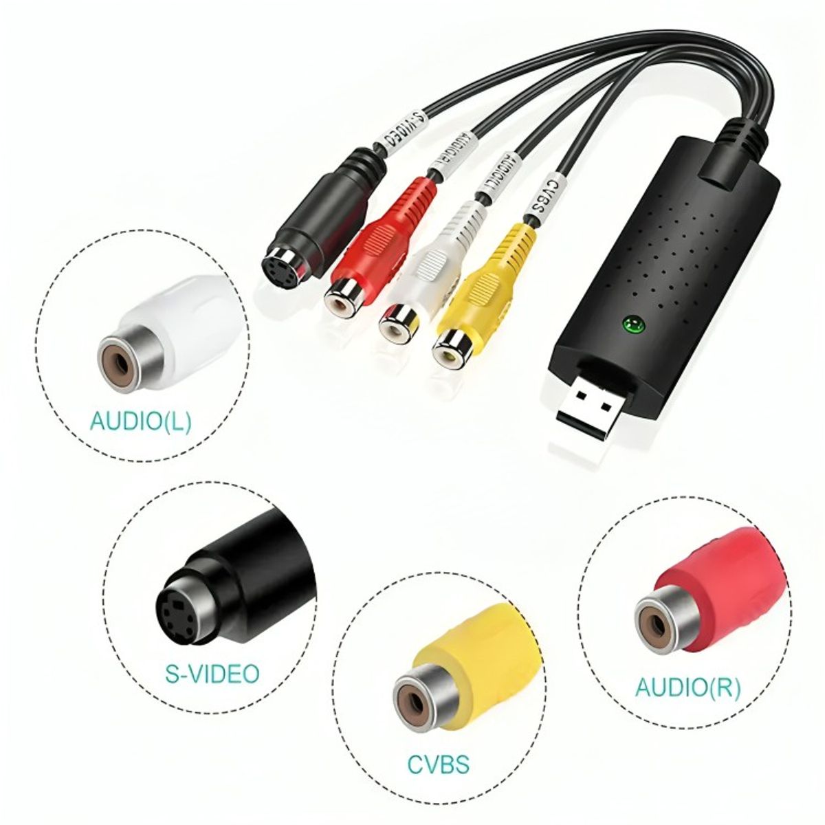 GENERICO - Capturadora De Audio Video Usb Easycap Vhs O Rca A Pc O Dvd