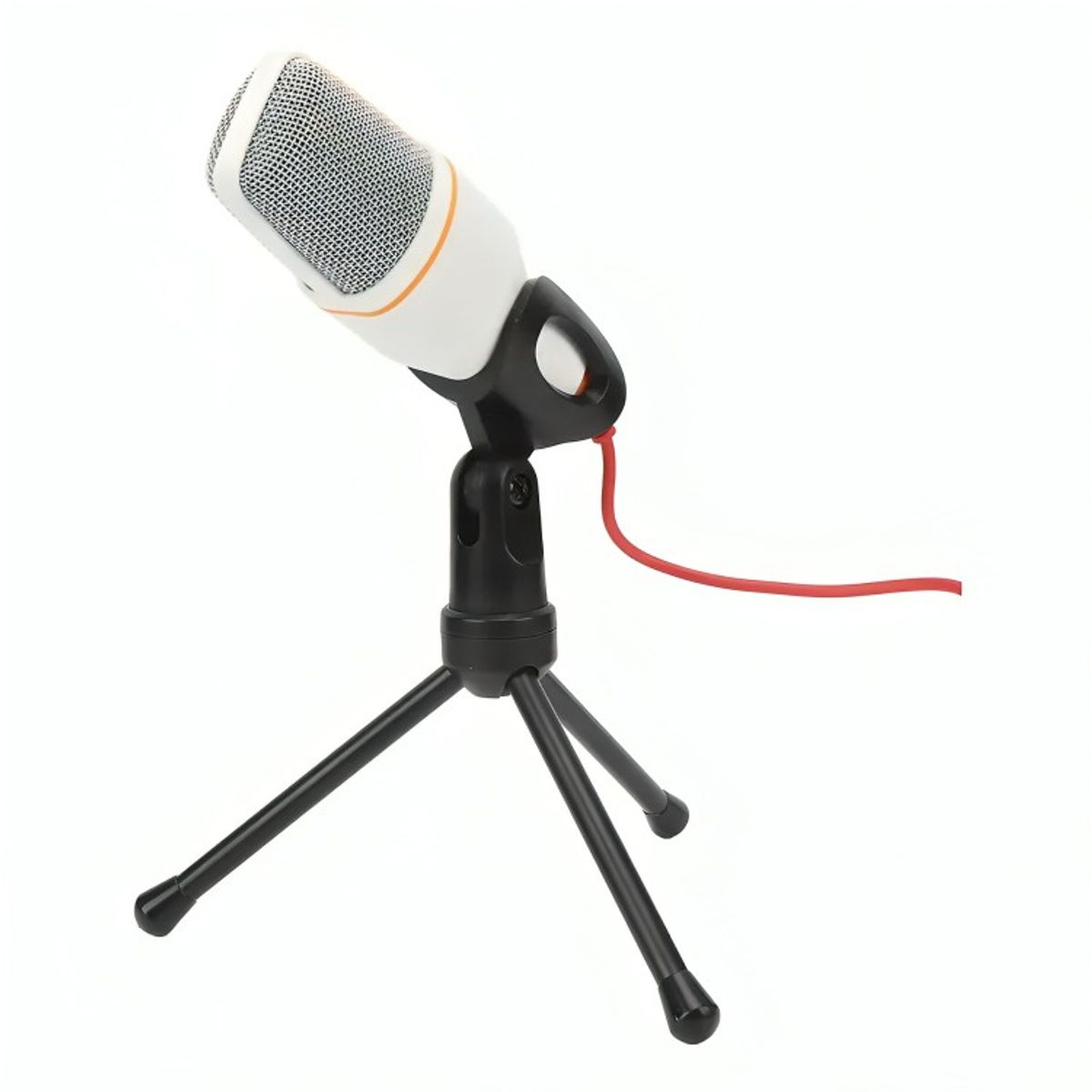 GENERICO - Micrófono Estudio Condensador Atril Escritorio Alámbrico Color Blanco