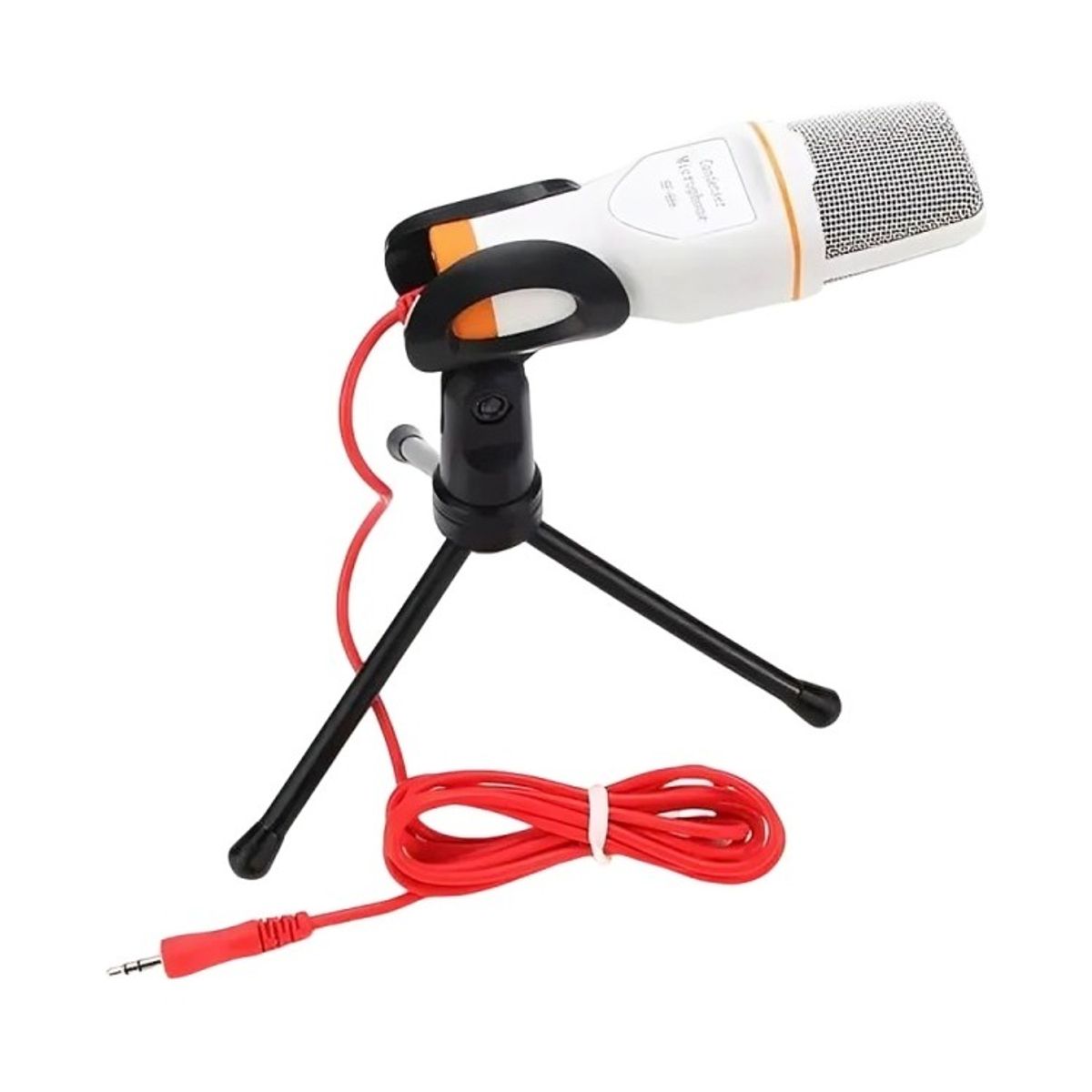 GENERICO - Micrófono Estudio Condensador Atril Escritorio Alámbrico Color Blanco