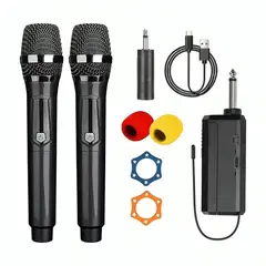 GENERICO - Micrófono Inalámbrico Profesional Karaoke Kit 2pcs