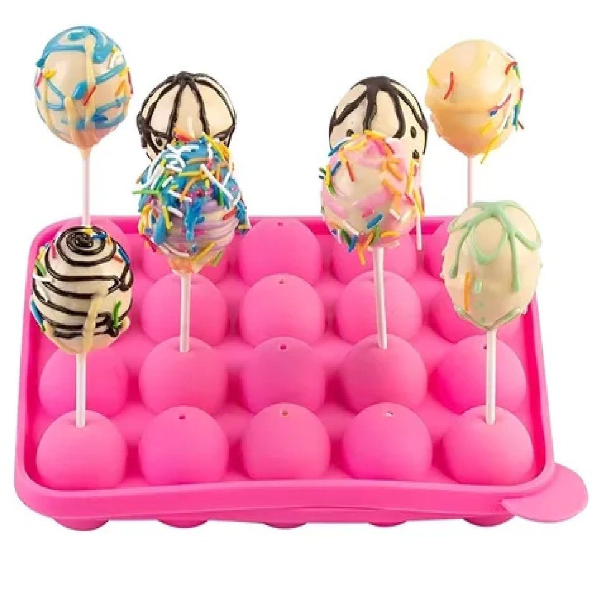 PASTELERIUSCL - Moldes Silicona Queque Moldes Reposteria Cake Pops 20cav Molde De Silicona Esfera Moldes De Silicona