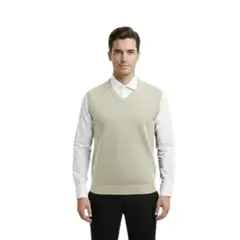 LOOK SHOP - Sweater Sin Mangas Hombre Cuello V Excelente Calidad 131