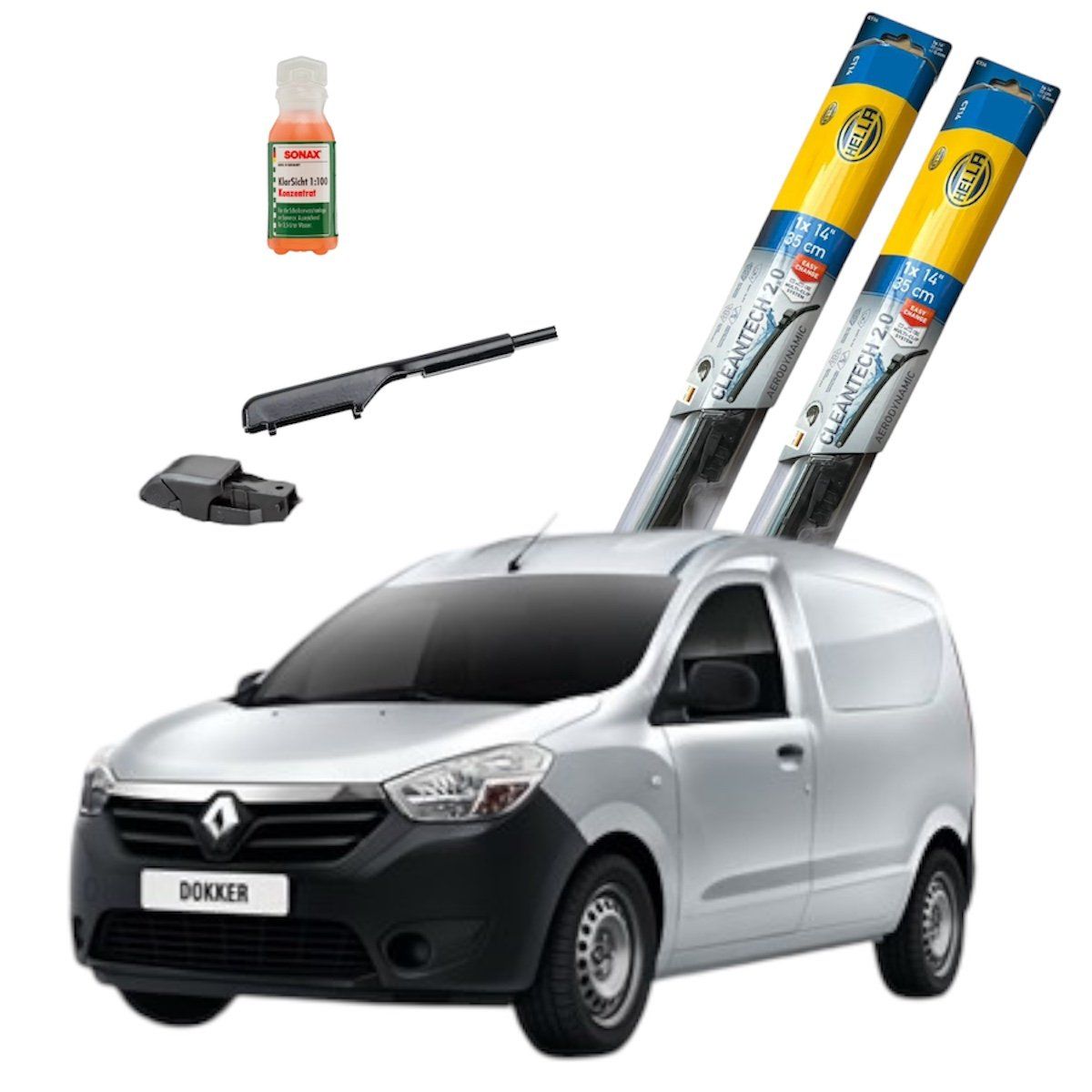 HELLA - Kit Plumillas Limpiaparabrisas 22 Y 16 Renault Dokker