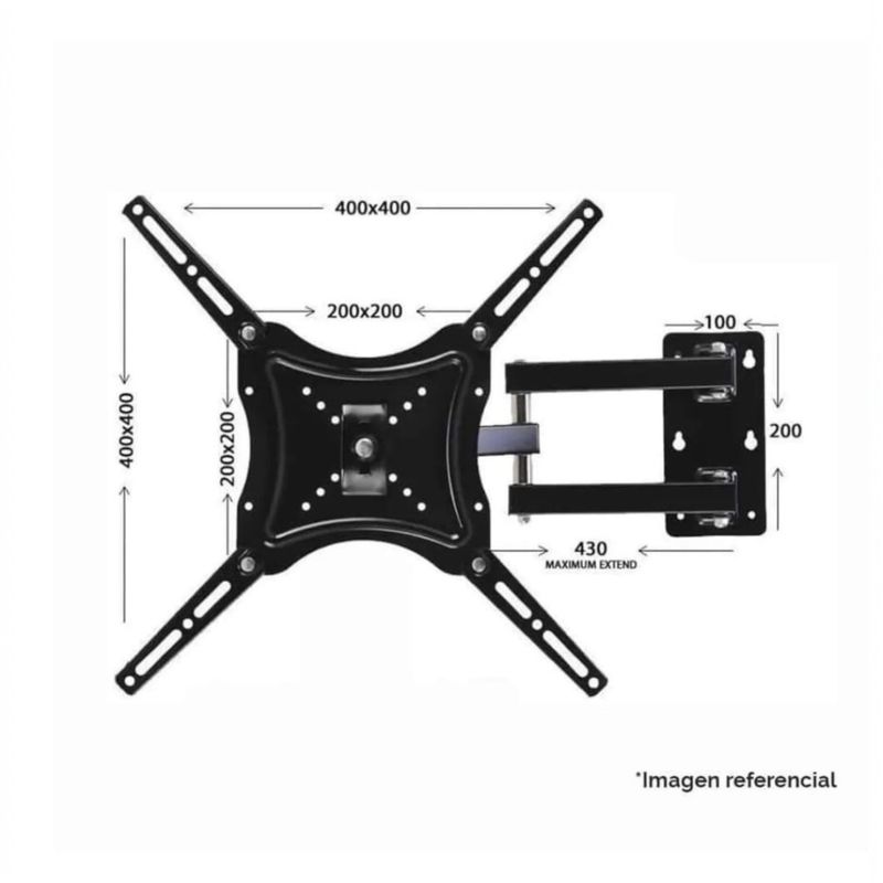 ANGELES DEL HOGAR - SOPORTE PARA TV CON BRAZO 14-55 PULGADAS HASTA 50 KILOS