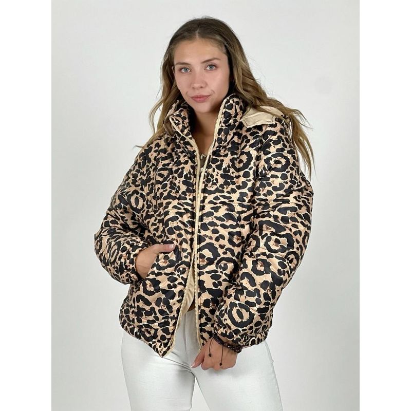 ENIGMATICA BOUTIQUE - Parka Corta Acolchada Print Beige
